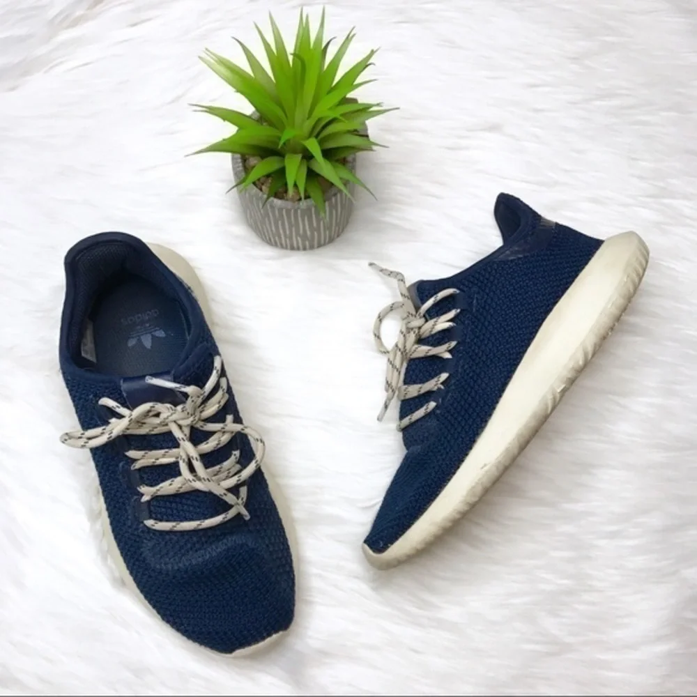 𝅺adidas Originals Tubular Boys Navy Knit Sneakers